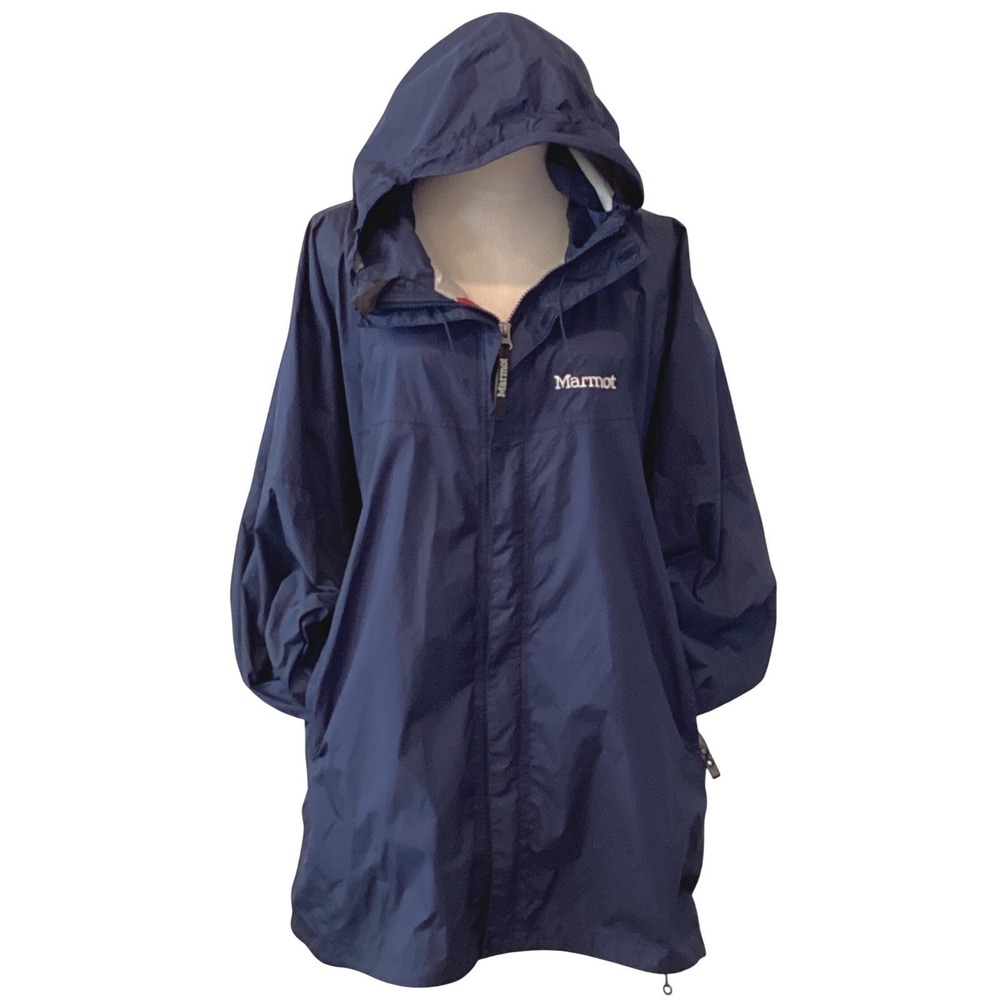 MARMOT PreCip Eco Pro Hooded Jacket Blue Waterproof Rain Ripstop - XXL